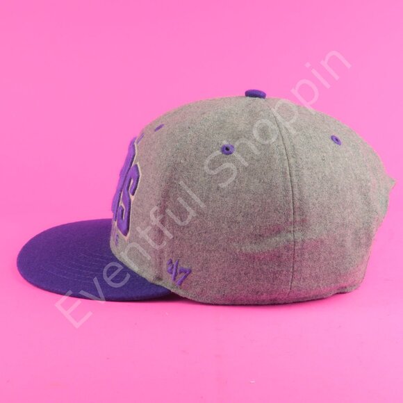 47 LSU Tigers Hat Mens Gray Purple Wool Flannel Snapback - Picture 3 of 9